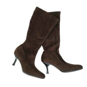 Women's Genuine Stretchy Suede Vintage Brown Boots